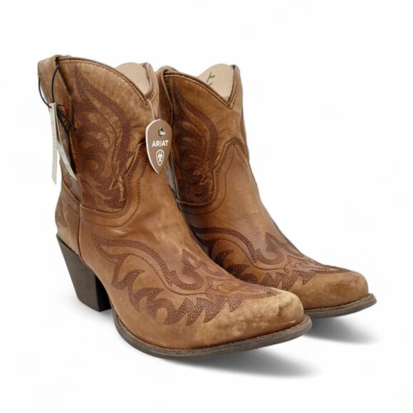 Ariat Chandler Women's Size 9C W Naturally Distressed Brown Leather Western Boot - Picture 8 of 16